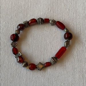 Maroon Beaded Bracelet